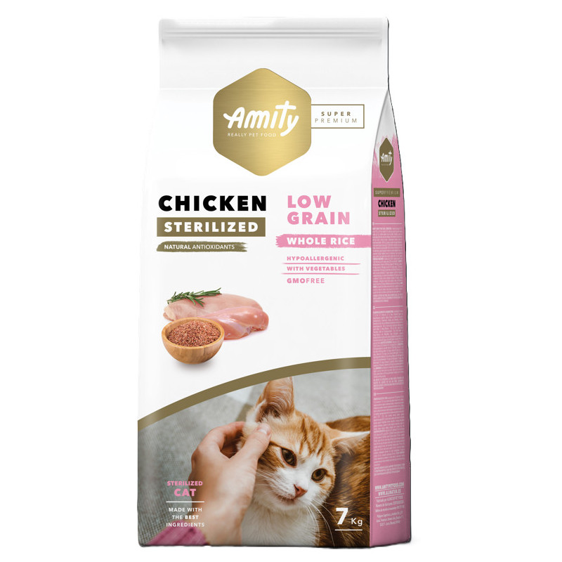 AMITY SUPER PREMIUM CHAT STERILISE POULET 7kg