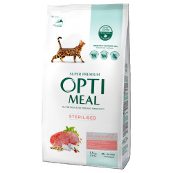OPTIMEAL Chat Adulte Stérilisé Boeuf 1,5kg