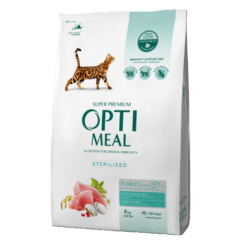 OPTIMEAL Chat Adulte Stérilisé Dinde 4kg
