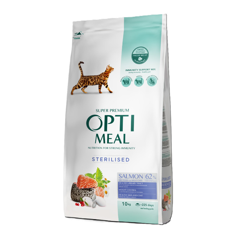 OPTIMEAL chat adulte stérilisé saumon 10kg
