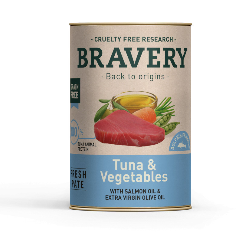Pâtée pour chien BRAVERY au thon, légumes - 290 g