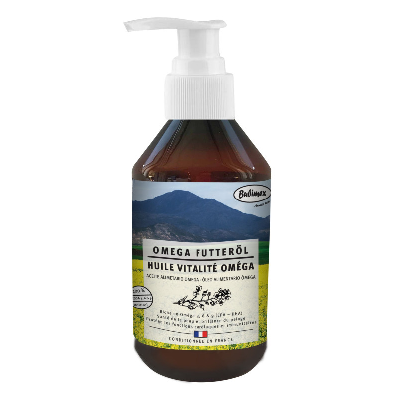Huile alimentaire Vitalité Bubimex pour chien et chat - 250ml